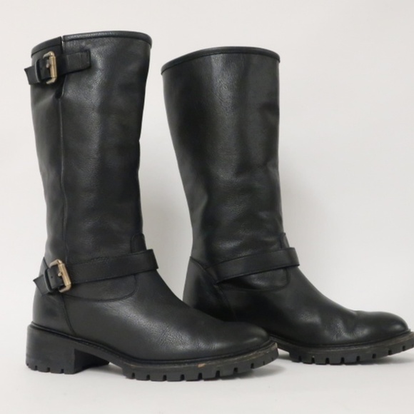 Fendi Motorcycle Boot Black Rabbit Fur-Lined - Picture 2 of 8